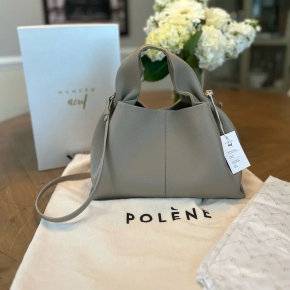 Authentic Polene Numero Neuf handbag in Textured Taupe - Picture 4 of 17